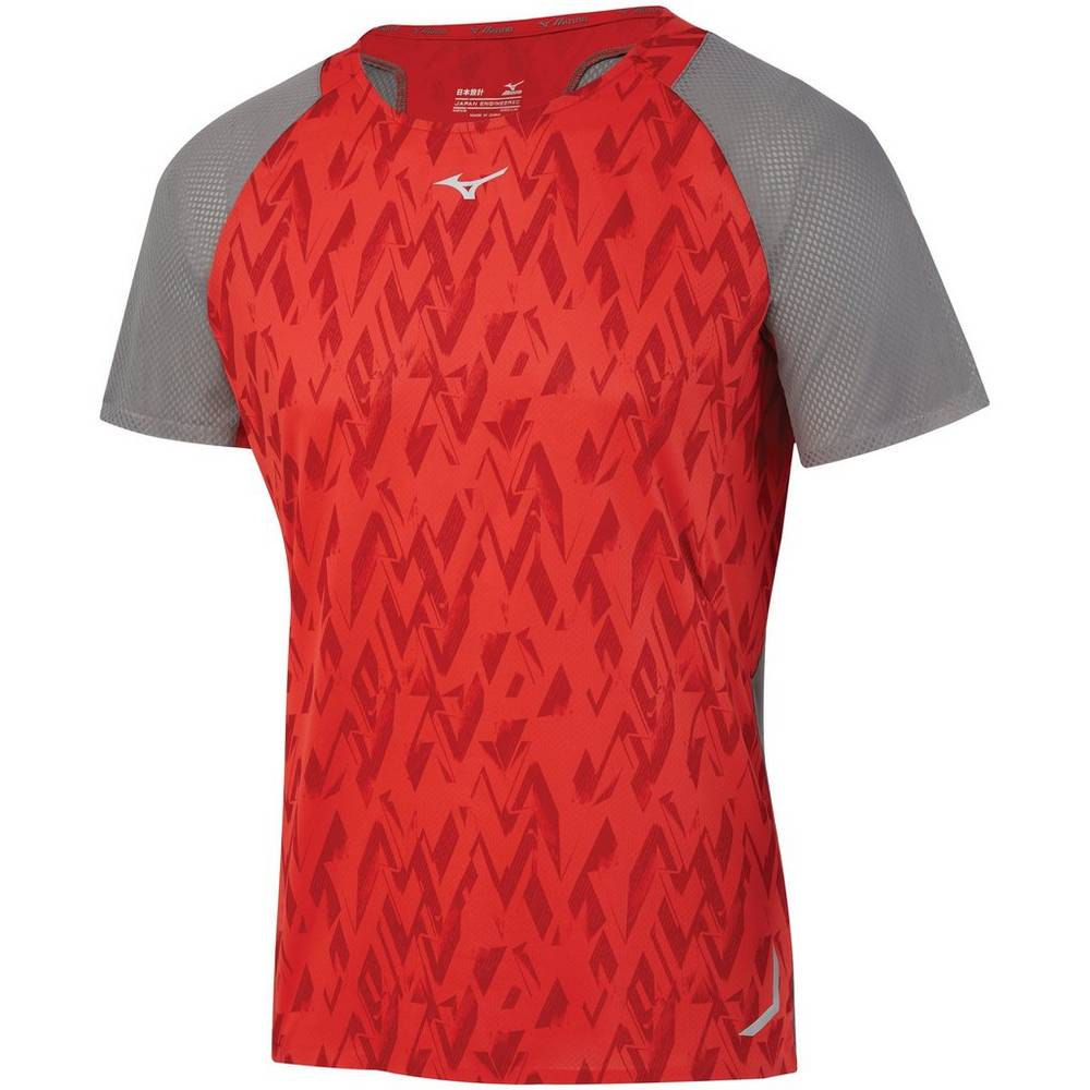 Camisetas Mizuno Aero Hombre Rojas Ofertas YBUC-23859